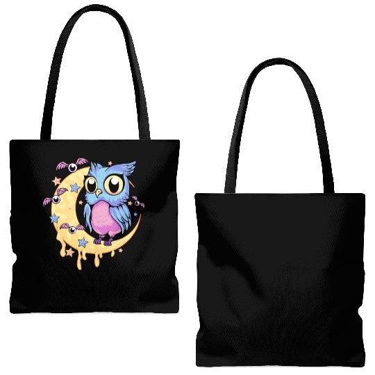 Pastel Goth Owl Tote Bags (AOP)