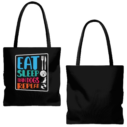 Dog Trainer Eat Sleep Train Dogs Repeat Dog Lover Tote Bags (AOP)