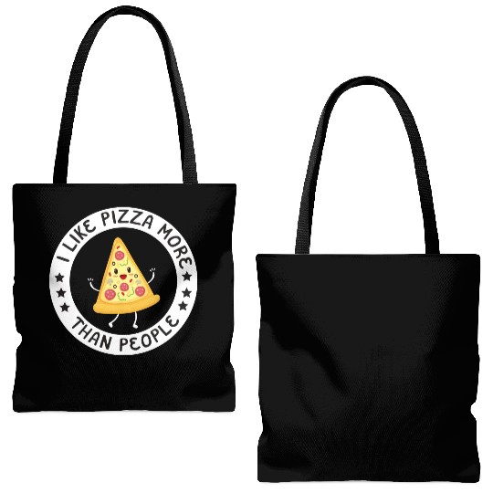 I Like Pizza More Than People Tote Bags (AOP)