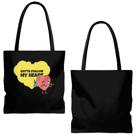 Gotta Follow My Heart Anti Valentine Heart Tote Bags (AOP)