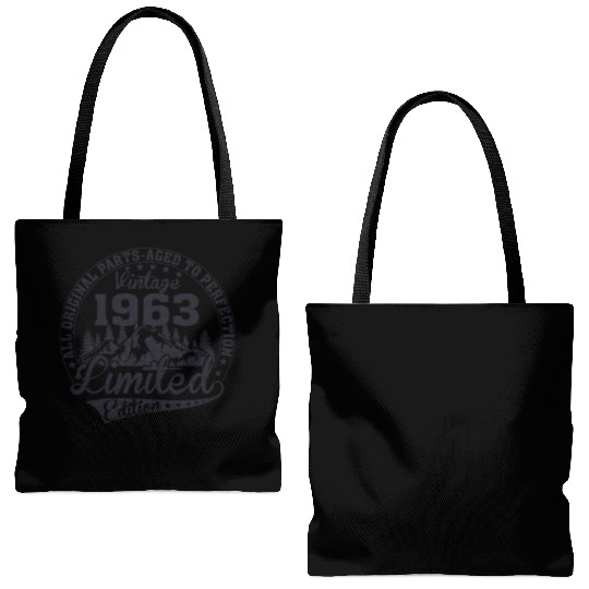 Vintage 1963 Anniversary Retro Vintage Gift Tote Bags (AOP)