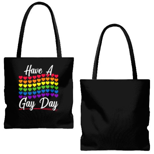 Have A Gay Day Rainbow Pride Month LGBTQ Gay Pride Tote Bags (AOP)