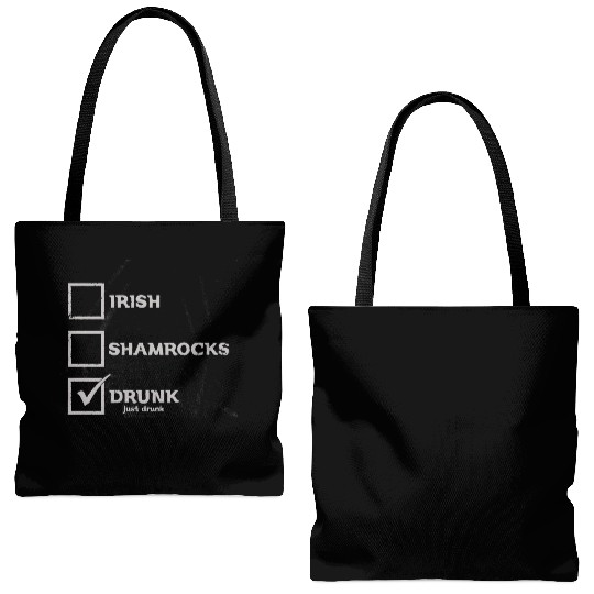 IRISH SHAMROCKS DRUNK Tote Bags (AOP)