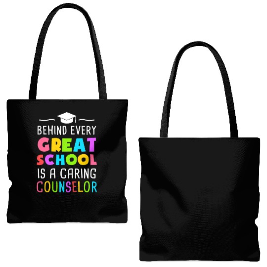 Behind Every Great School Is A Caring Counselor Tote Bags (AOP)