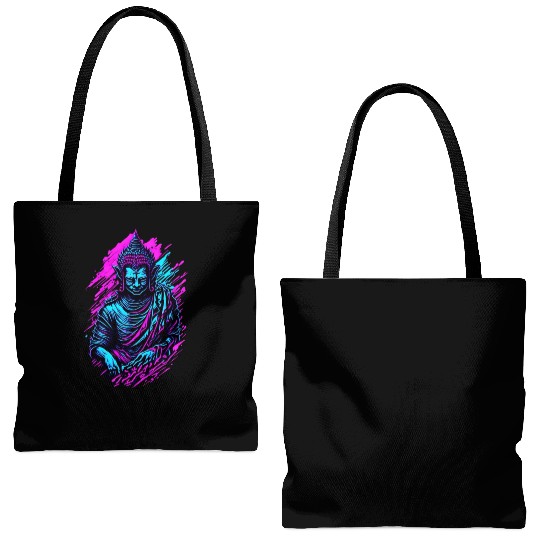 Neon Buddha Tote Bags (AOP)
