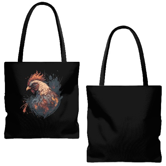 Abstract Graffiti Chicken Farm Animal Pet Chickens Tote Bags (AOP)