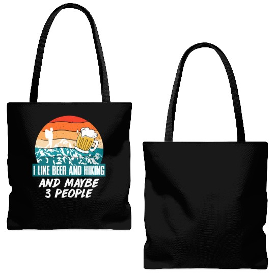 I like Beer and Hiking Mountain lover Wanderlust Tote Bags (AOP)