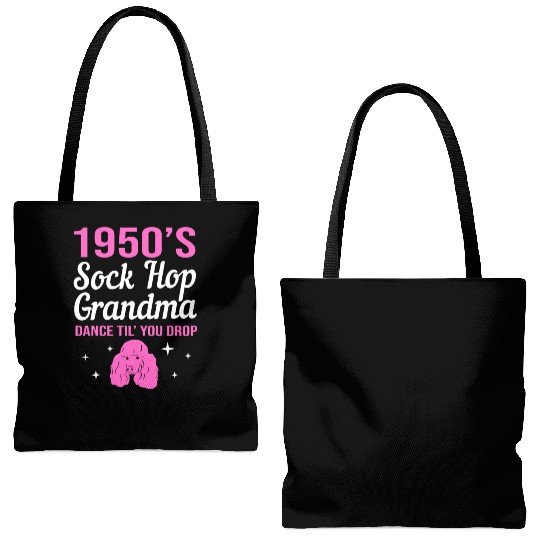 Retro Dance 1950s Sock Hop Dancing Grandma Tote Bags (AOP)