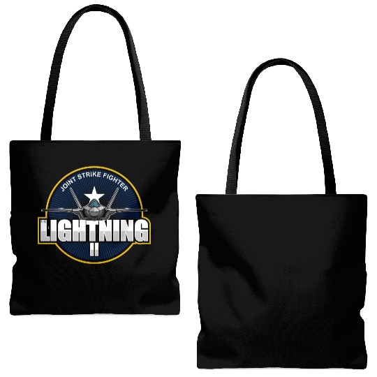 F35 Lightning 2 Patch Small logo red Tote Bags (AOP)