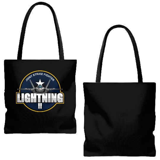 F35 Lightning 2 Patch Small logo red Tote Bags (AOP)