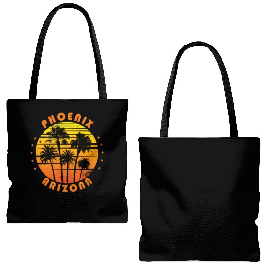 Retro Phoenix Arizonna Souvenir Vintage Palm Tree Tote Bags (AOP)