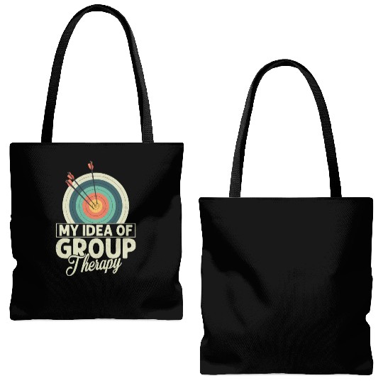 My Idea Of Group Therapy Archery Target Bow & Arro Tote Bags (AOP)