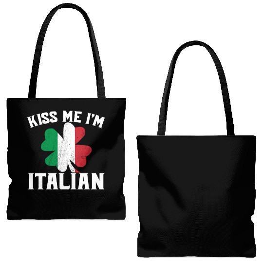 Kiss Me I'm Italian St. Patrick's Day I'm Italian Tote Bags (AOP)