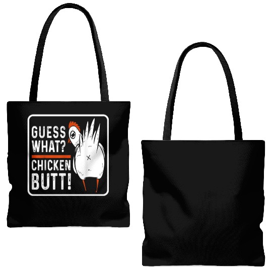 guess what chicken butt Tote Bags (AOP)