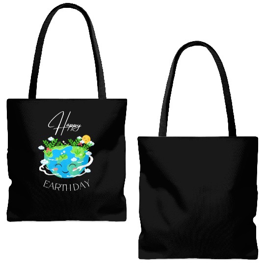 Green and Blue Happy Earth Day Tote Bags (AOP)