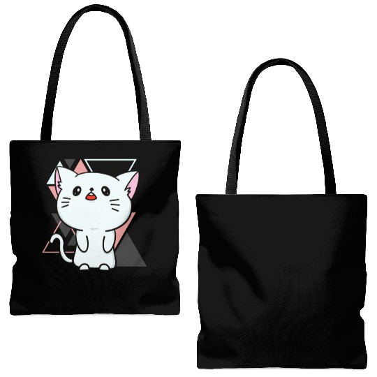 Cute little cat adorable kitty Kittenlove cat mom Tote Bags (AOP)