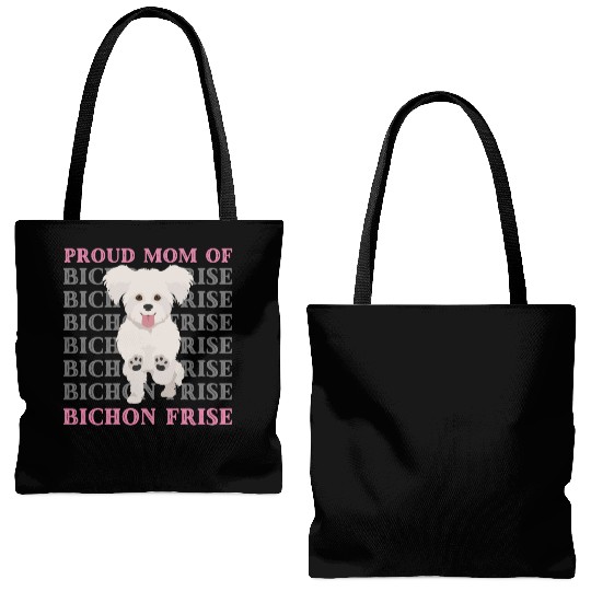 Proud mom of Bichon Frise cute puppy dog mom dad Tote Bags (AOP)