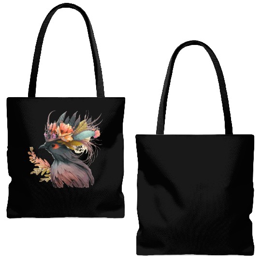 Cute Bird Of Paradise Bird Flower Crown Pet Birds Tote Bags (AOP)