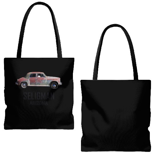 Old car city of Seligman in Arizonna, US Route 66 Tote Bags (AOP)