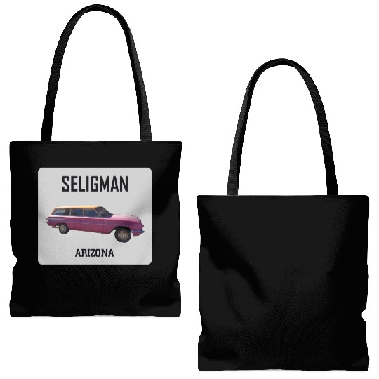Old car city of Seligman in Arizonna, US Route 66 Tote Bags (AOP)