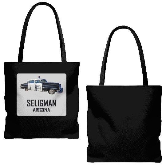 Old car city of Seligman in Arizonna, US Route 66 Tote Bags (AOP)