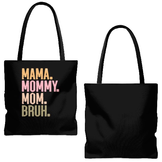 MAMA MOMMY MOM BRUH Tote Bags (AOP)