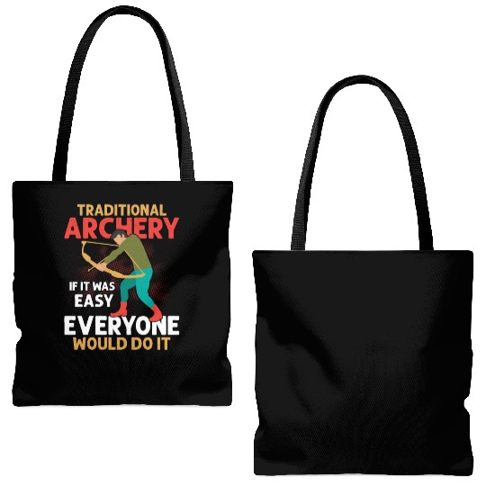 Traditional Archery If It Was Easy Bow & Arrows Ar Tote Bags (AOP)