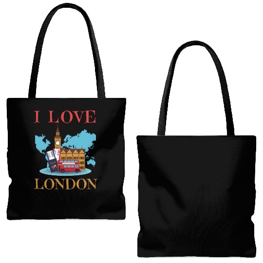 I Love London UK Travel more adventure Exploring Tote Bags (AOP)