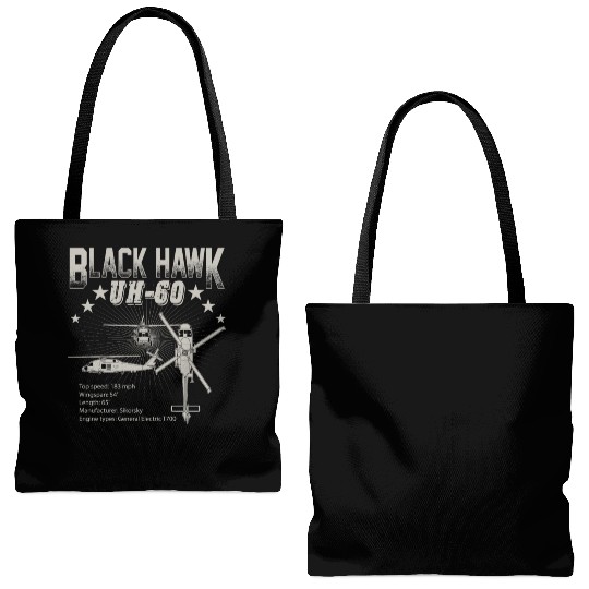 Sikorsky UH 60 Black Hawk Tote Bags (AOP)