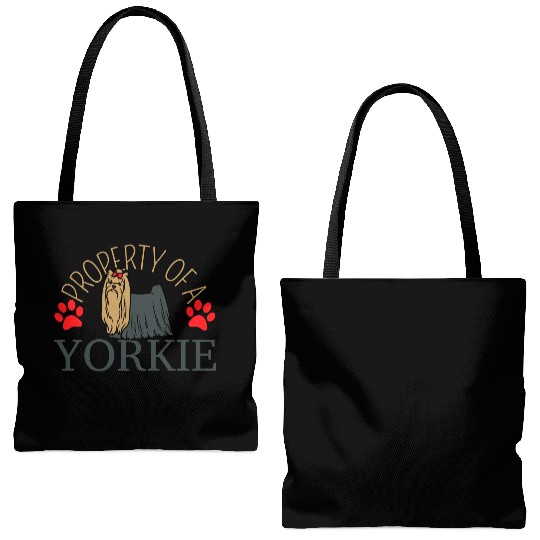 Property Of A Yorkie Yorkshire Lover Tote Bags (AOP)