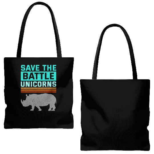 Rhino Unicorn Rhinoceros Animal Wildlife Lover Saf Tote Bags (AOP)