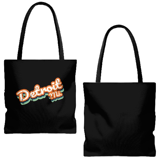Retro Vintage Detroit Mi Tote Bags (AOP)