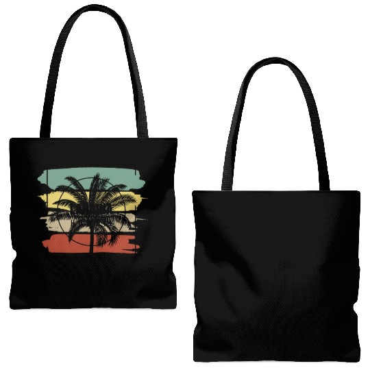Lahaina Maui Hawaii Palm Tree Retro Artistic Tote Bags (AOP)
