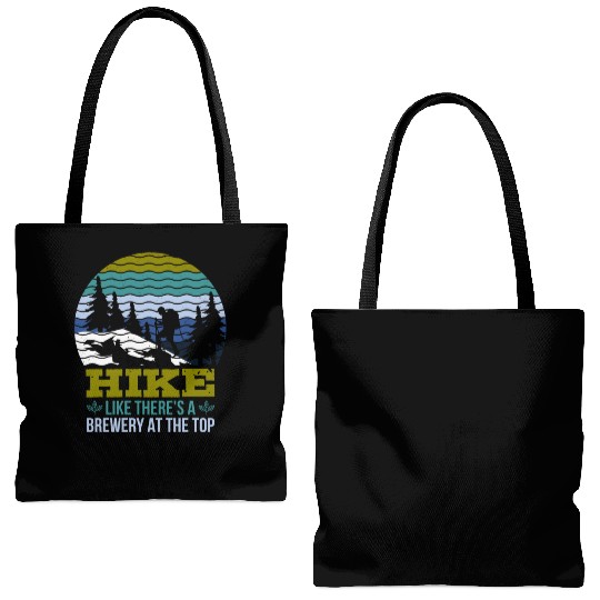 Hiker funny Beer lover Hiking Mountaineering Tote Bags (AOP)