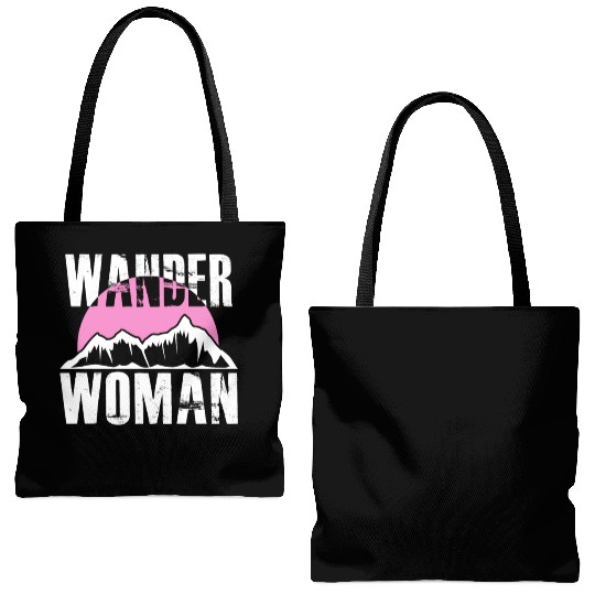 Wanderwoman Mountaineering Hiking Women Tote Bags (AOP)