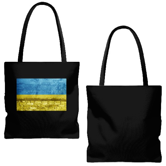 Brick wall with Ukraine flag Tote Bags (AOP)