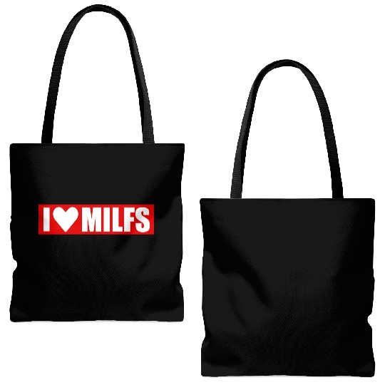 I love milfs red design Tote Bags (AOP)