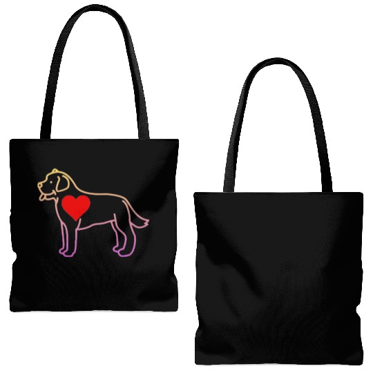 Labrador big heart Tote Bags (AOP)
