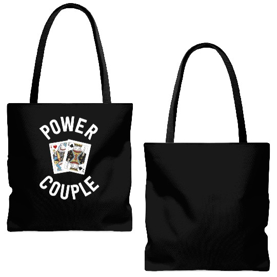 Gifts For Card Players Women Power Couple King Tote Bags (AOP)