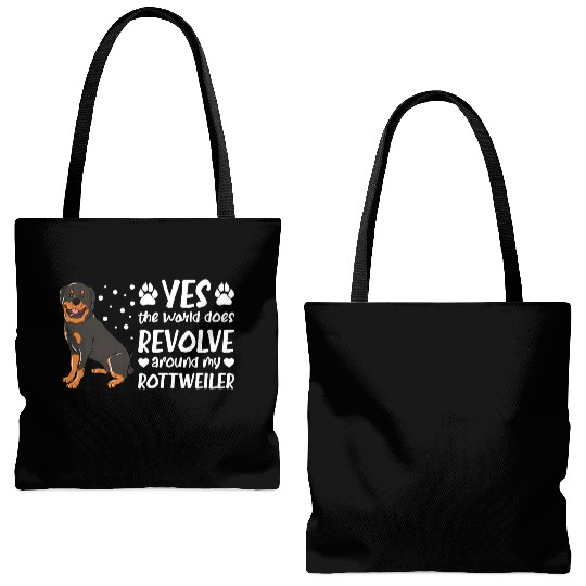 Yes The World Does Revolve Around My Rottweiler Tote Bags (AOP)