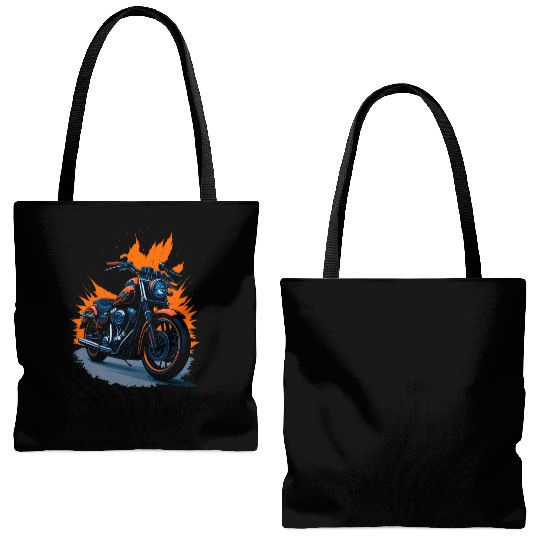 Motorcycle Retro illustration Tote Bags (AOP)