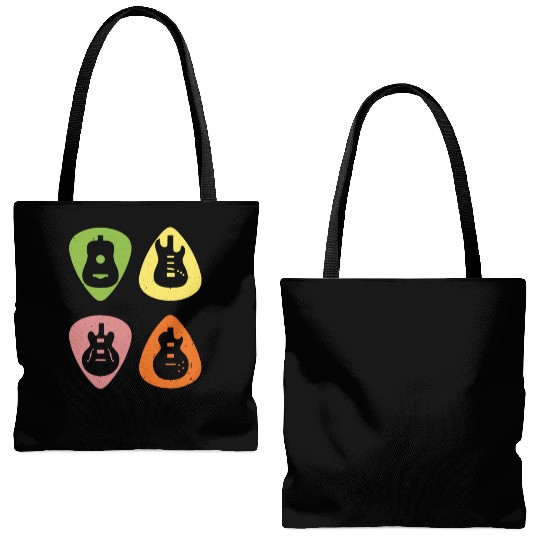 Guitar plectrum Tote Bags (AOP)