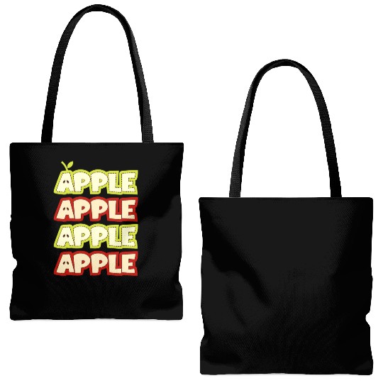 Apple Repeat Apple Picking Farmer Tote Bags (AOP)