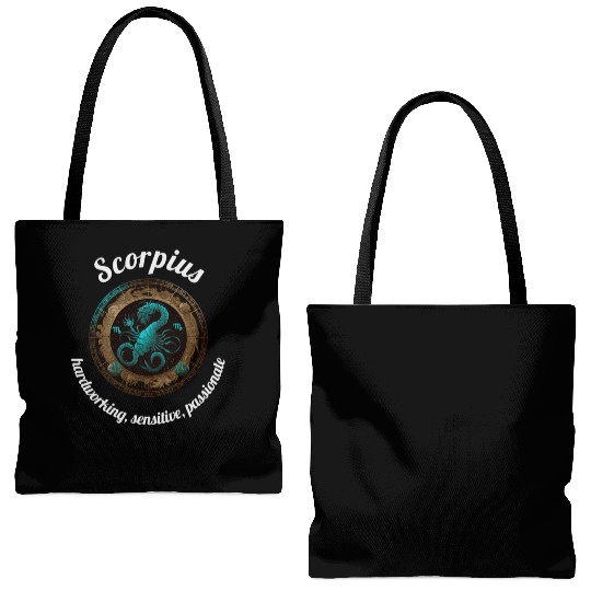 Scorpius Zodiac Sign Scorpio Astronomy Tote Bags (AOP)