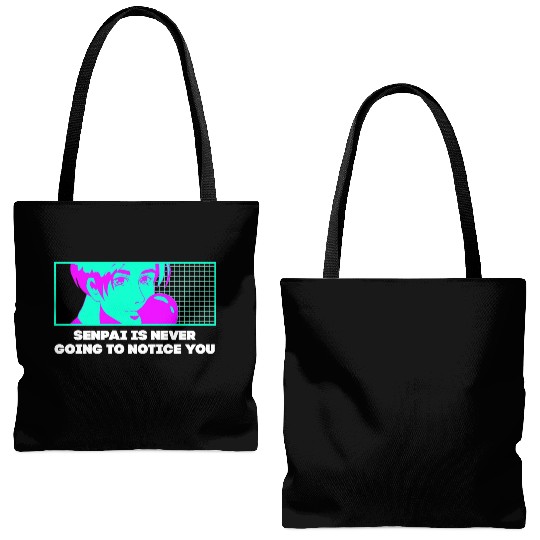 Senpai Is Never Going to Notice You Anime Funny Ma Tote Bags (AOP)