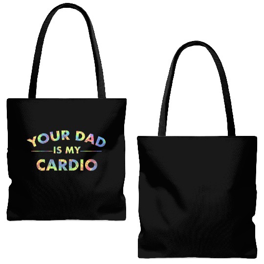 Your Dad Is My Cardio Funny DILF Workout Gym Tote Bags (AOP)
