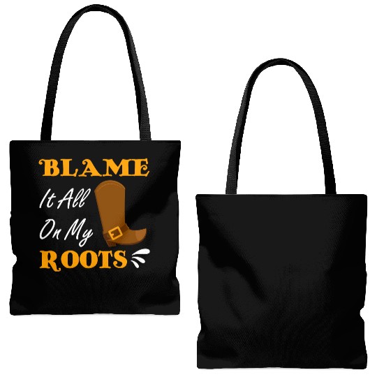 Blame It All On My Roots Country Music Lover Tote Bags (AOP)