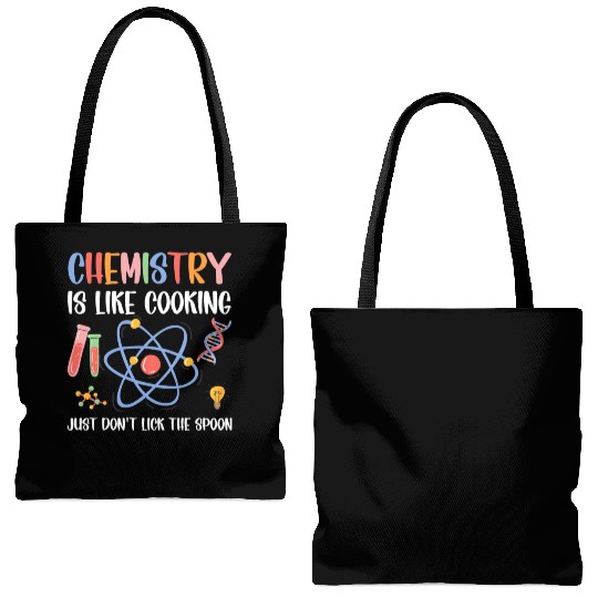 Funny Chemist Gifts Chemistry Is Like Cooking Tote Bags (AOP)