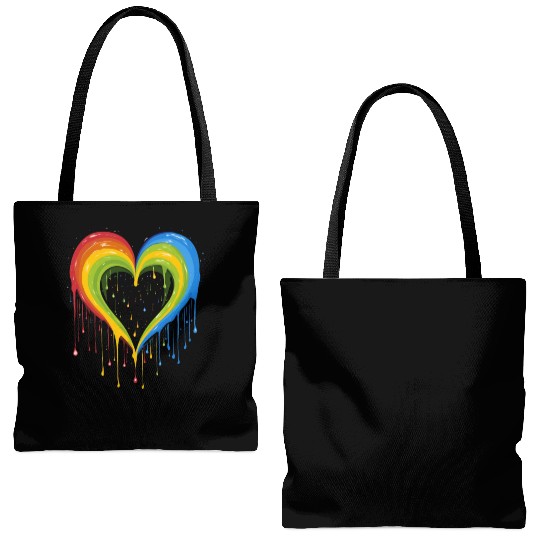 Love is Universal: LGBTQ+ Rainbow Heart, Tote Bags (AOP)