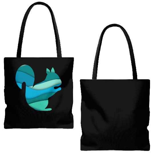 Teal Squirrel Tote Bags (AOP)